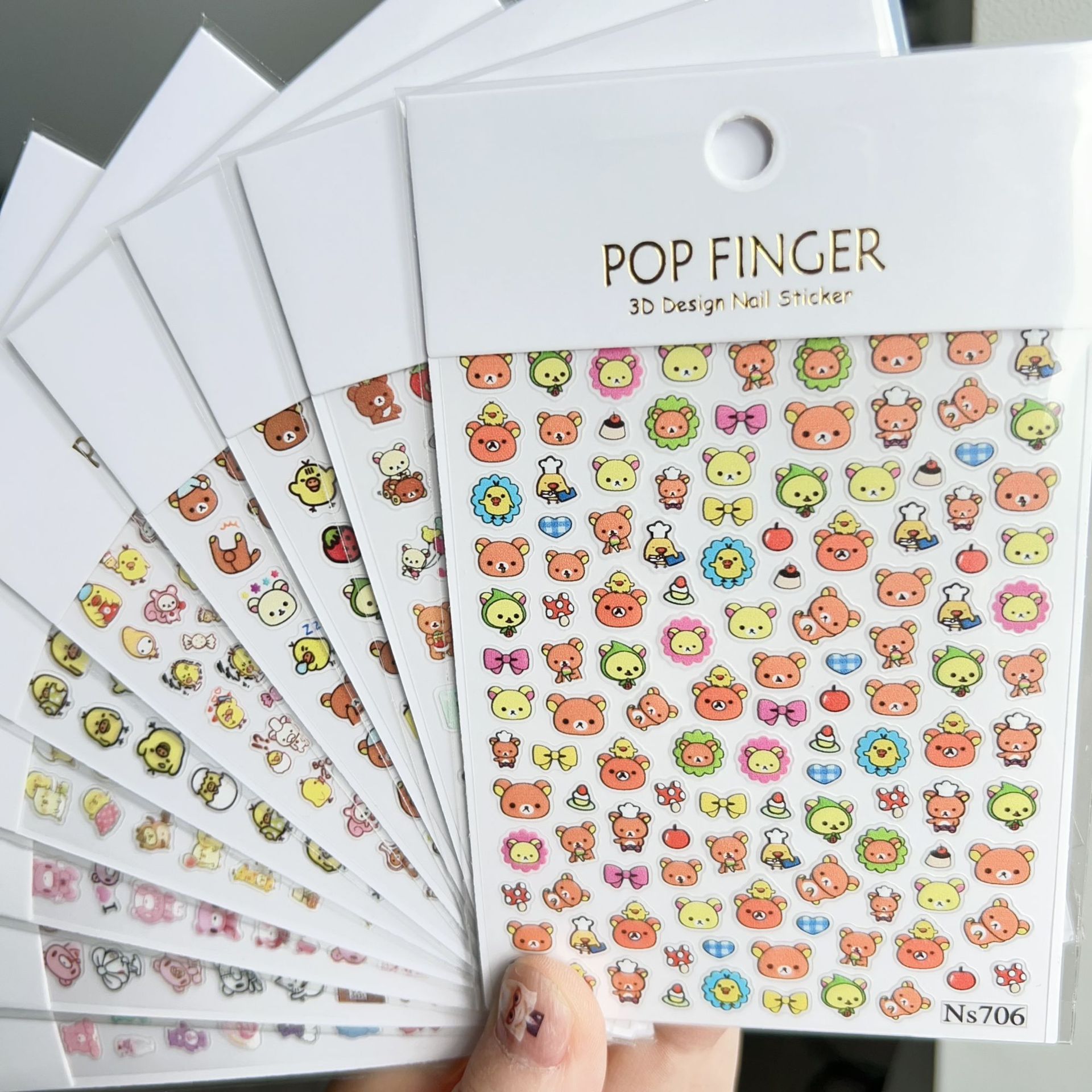Nail Art - 6 adet Karikatür Anime Rilakkuma Tırnak