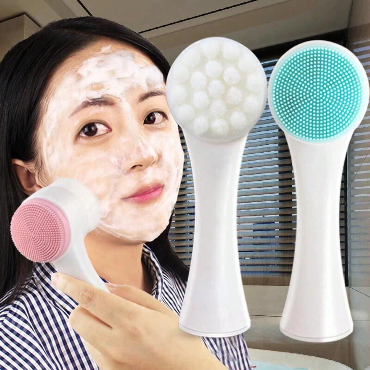 Silicone Face Scrubber Electric - Çift Taraflı Yüz Temizleyici Silikon Yüz